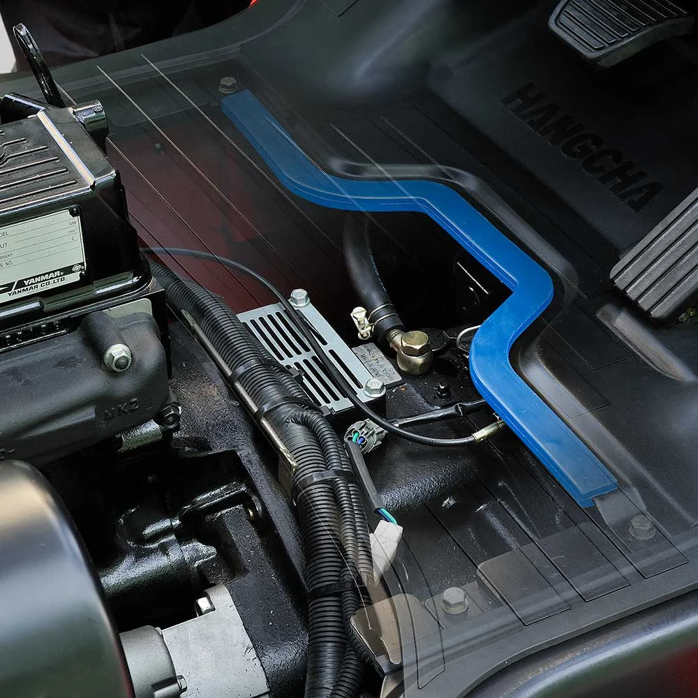 Dyzelinio/dujinio krautuvo vidus